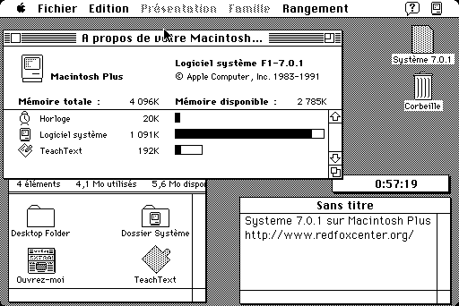 Système 7.0.1 sur Macintosh Plus